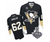 Men's Reebok Pittsburgh Penguins #62 Carl Hagelin Premier Black Home 2017 Stanley Cup Final NHL Jersey