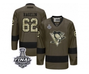 Men's Reebok Pittsburgh Penguins #62 Carl Hagelin Premier Green Salute to Service 2017 Stanley Cup Final NHL Jersey