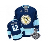 Men's Reebok Pittsburgh Penguins #62 Carl Hagelin Premier Navy Blue Third Vintage 2017 Stanley Cup Final NHL Jersey