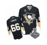 Men's Reebok Pittsburgh Penguins #66 Mario Lemieux Authentic Black Home 2017 Stanley Cup Final NHL Jersey