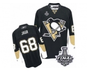 Men's Reebok Pittsburgh Penguins #68 Jaromir Jagr Authentic Black Home 2017 Stanley Cup Final NHL Jersey