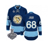 Men's Reebok Pittsburgh Penguins #68 Jaromir Jagr Authentic Navy Blue Third Vintage 2017 Stanley Cup Final NHL Jersey