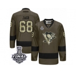 Men's Reebok Pittsburgh Penguins #68 Jaromir Jagr Premier Green Salute to Service 2017 Stanley Cup Final NHL Jersey