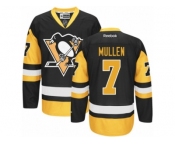 Men's Reebok Pittsburgh Penguins #7 Joe Mullen Authentic Black Gold Third NHL Jersey