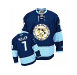 Men's Reebok Pittsburgh Penguins #7 Joe Mullen Authentic Navy Blue Third Vintage NHL Jersey