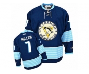Men's Reebok Pittsburgh Penguins #7 Joe Mullen Authentic Navy Blue Third Vintage NHL Jersey