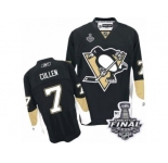 Men's Reebok Pittsburgh Penguins #7 Matt Cullen Authentic Black Home 2017 Stanley Cup Final NHL Jersey