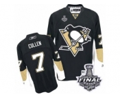 Men's Reebok Pittsburgh Penguins #7 Matt Cullen Authentic Black Home 2017 Stanley Cup Final NHL Jersey
