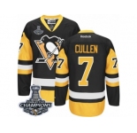 Men's Reebok Pittsburgh Penguins #7 Matt Cullen Premier Black Gold Third 2017 Stanley Cup Champions NHL Jersey