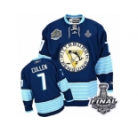 Men's Reebok Pittsburgh Penguins #7 Matt Cullen Premier Navy Blue Third Vintage 2017 Stanley Cup Final NHL Jersey