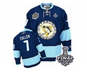 Men's Reebok Pittsburgh Penguins #7 Matt Cullen Premier Navy Blue Third Vintage 2017 Stanley Cup Final NHL Jersey