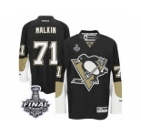 Men's Reebok Pittsburgh Penguins #71 Evgeni Malkin Authentic Black Home 2017 Stanley Cup Final NHL Jersey