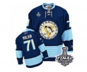 Men's Reebok Pittsburgh Penguins #71 Evgeni Malkin Authentic Navy Blue Third Vintage 2017 Stanley Cup Final NHL Jersey
