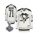 Men's Reebok Pittsburgh Penguins #71 Evgeni Malkin Authentic White 2014 Stadium Series 2017 Stanley Cup Final NHL Jersey
