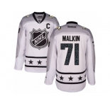 Men's Reebok Pittsburgh Penguins #71 Evgeni Malkin Authentic White Metropolitan Division 2017 All-Star NHL Jersey