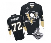 Men's Reebok Pittsburgh Penguins #72 Patric Hornqvist Authentic Black Home 2017 Stanley Cup Final NHL Jersey