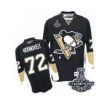 Men's Reebok Pittsburgh Penguins #72 Patric Hornqvist Premier Black Home 2017 Stanley Cup Champions NHL Jersey