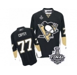 Men's Reebok Pittsburgh Penguins #77 Paul Coffey Authentic Black Home 2017 Stanley Cup Final NHL Jersey