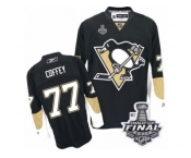 Men's Reebok Pittsburgh Penguins #77 Paul Coffey Authentic Black Home 2017 Stanley Cup Final NHL Jersey