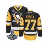 Men's Reebok Pittsburgh Penguins #77 Paul Coffey Premier Black Gold Third 2017 Stanley Cup Champions NHL Jersey