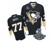 Men's Reebok Pittsburgh Penguins #77 Paul Coffey Premier Black Home 2017 Stanley Cup Champions NHL Jersey