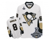 Men's Reebok Pittsburgh Penguins #8 Brian Dumoulin Premier White Away 2017 Stanley Cup Champions NHL Jersey