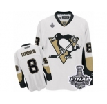 Men's Reebok Pittsburgh Penguins #8 Brian Dumoulin Premier White Away 2017 Stanley Cup Final NHL Jersey