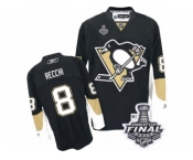 Men's Reebok Pittsburgh Penguins #8 Mark Recchi Authentic Black Home 2017 Stanley Cup Final NHL Jersey