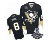 Men's Reebok Pittsburgh Penguins #8 Mark Recchi Premier Black Home 2017 Stanley Cup Champions NHL Jersey