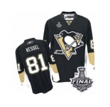 Men's Reebok Pittsburgh Penguins #81 Phil Kessel Authentic Black Home 2017 Stanley Cup Final NHL Jersey