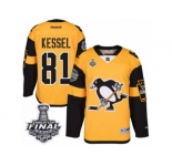 Men's Reebok Pittsburgh Penguins #81 Phil Kessel Authentic Gold 2017 Stadium Series 2017 Stanley Cup Final NHL Jersey