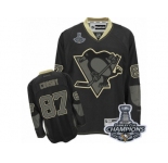 Men's Reebok Pittsburgh Penguins #87 Sidney Crosby Premier Black Ice 2017 Stanley Cup Champions NHL Jersey