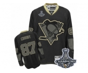 Men's Reebok Pittsburgh Penguins #87 Sidney Crosby Premier Black Ice 2017 Stanley Cup Champions NHL Jersey