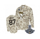 Men's Reebok Pittsburgh Penguins #87 Sidney Crosby Premier Camouflage 2017 Stanley Cup Champions NHL Jersey