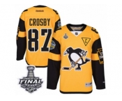 Men's Reebok Pittsburgh Penguins #87 Sidney Crosby Premier Gold 2017 Stadium Series 2017 Stanley Cup Final NHL Jersey