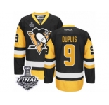 Men's Reebok Pittsburgh Penguins #9 Pascal Dupuis Authentic Black Gold Third 2017 Stanley Cup Final NHL Jersey