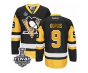 Men's Reebok Pittsburgh Penguins #9 Pascal Dupuis Authentic Black Gold Third 2017 Stanley Cup Final NHL Jersey