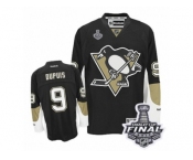 Men's Reebok Pittsburgh Penguins #9 Pascal Dupuis Authentic Black Home 2017 Stanley Cup Final NHL Jersey