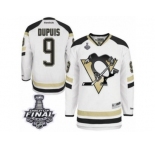 Men's Reebok Pittsburgh Penguins #9 Pascal Dupuis Authentic White 2014 Stadium Series 2017 Stanley Cup Final NHL Jersey