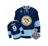 Men's Reebok Pittsburgh Penguins #9 Pascal Dupuis Premier Navy Blue Third Vintage 2017 Stanley Cup Final NHL Jersey