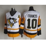 NHL Pittsburgh Penguins #10 Francis Throwback white-yellow jerseys