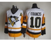 NHL Pittsburgh Penguins #10 Francis Throwback white-yellow jerseys