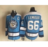 NHL Pittsburgh Penguins #66 Mario Lemieux Throwback blue jersey