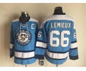 NHL Pittsburgh Penguins #66 Mario Lemieux Throwback blue jersey