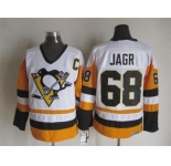 NHL Pittsburgh Penguins #68 Jagr Throwback white-yellow jerseys