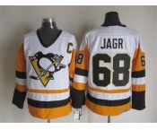 NHL Pittsburgh Penguins #68 Jagr Throwback white-yellow jerseys