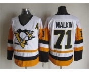 NHL Pittsburgh Penguins #71 Evgeni Malkin Throwback white-yellow jersey