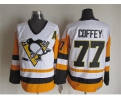 NHL Pittsburgh Penguins #77 Coffey Throwback white-yellow jerseys