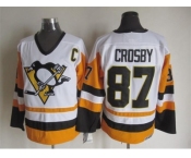 NHL Pittsburgh Penguins #87 Sidney Crosby Throwback white-yellow jerseys