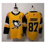 Penguins #87 Sidney Crosby Yellow Alternate Stitched Hockey Jersey